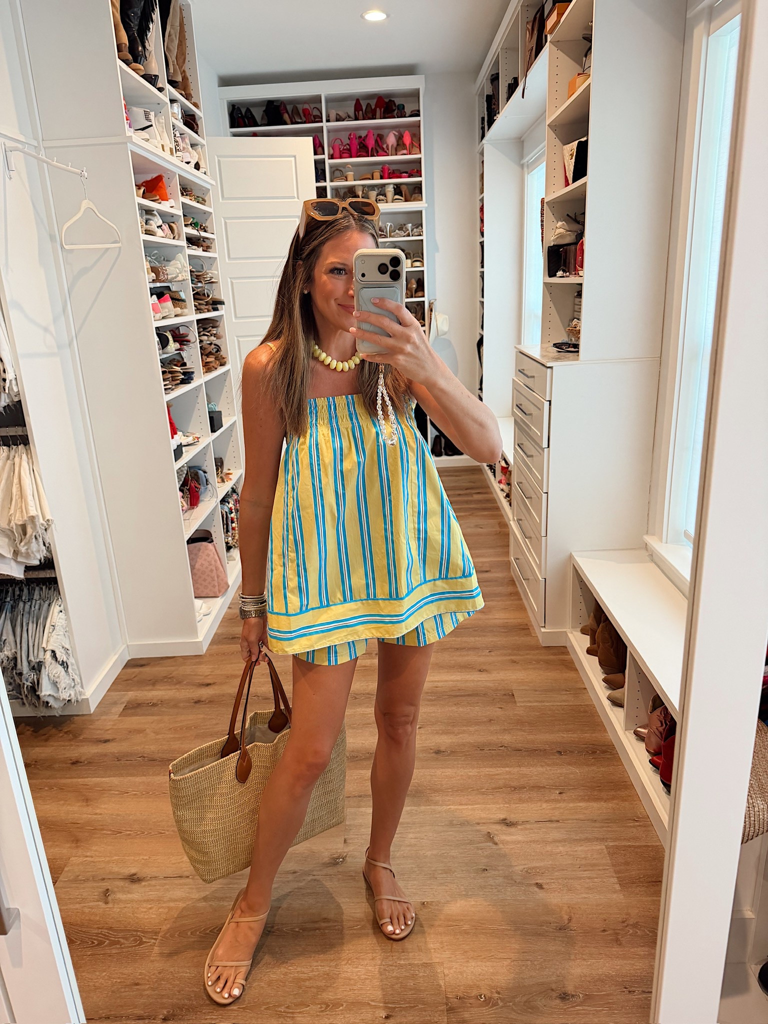 In a small set, necklace, sunglasses, sandals and accessories- fits tts.

#LTKootd #LTKgrwm #LTKSeasonal