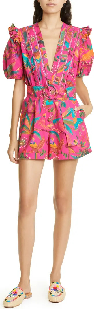 Macaw Party Belted Romper | Nordstrom
