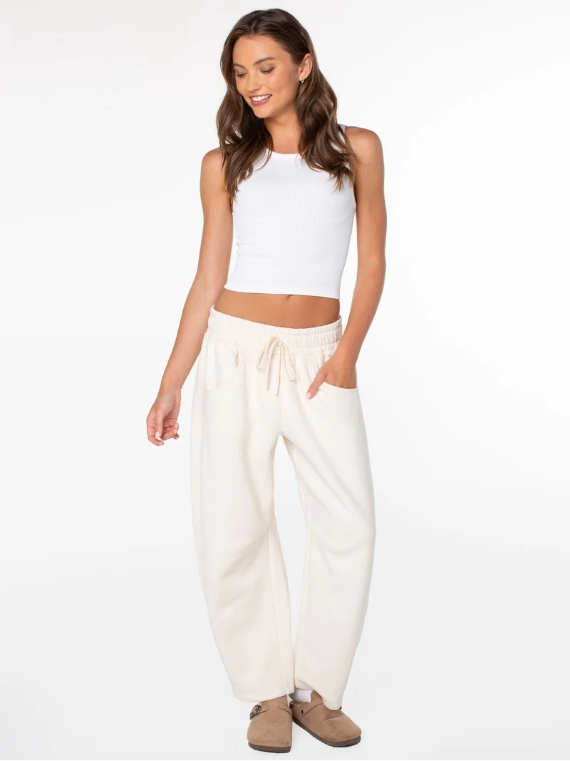 Celebrity Pink Women's and Women's Plus Fleece Barrel Sweatpant, Sizes XS-4X | Walmart (US)