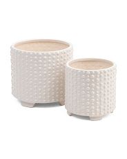 Set Of 2 Ceramic Footed Bubble Planters | TJ Maxx