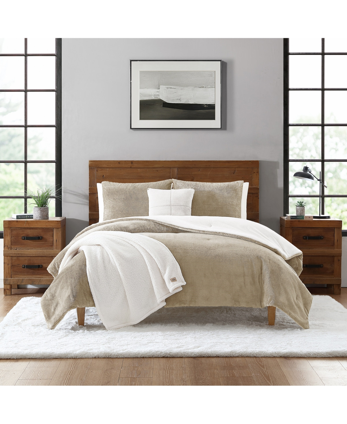 Ugg Brody Reversible 5-Pc. Comforter Set, King - Birch | Macy's