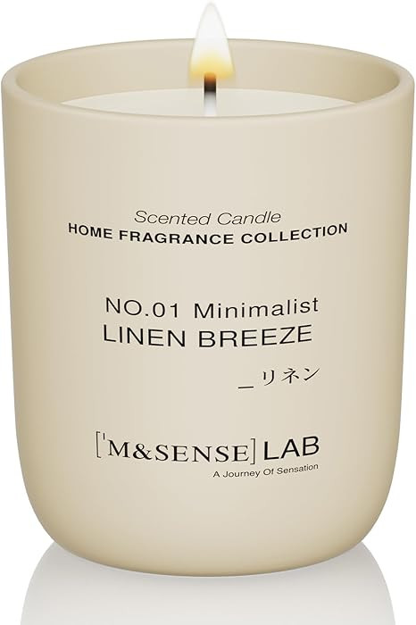 M&SENSE Natural Soy Candle| Linen Breeze | 5.3 oz | Mini Spring Scented Candles for Relaxation, V... | Amazon (US)