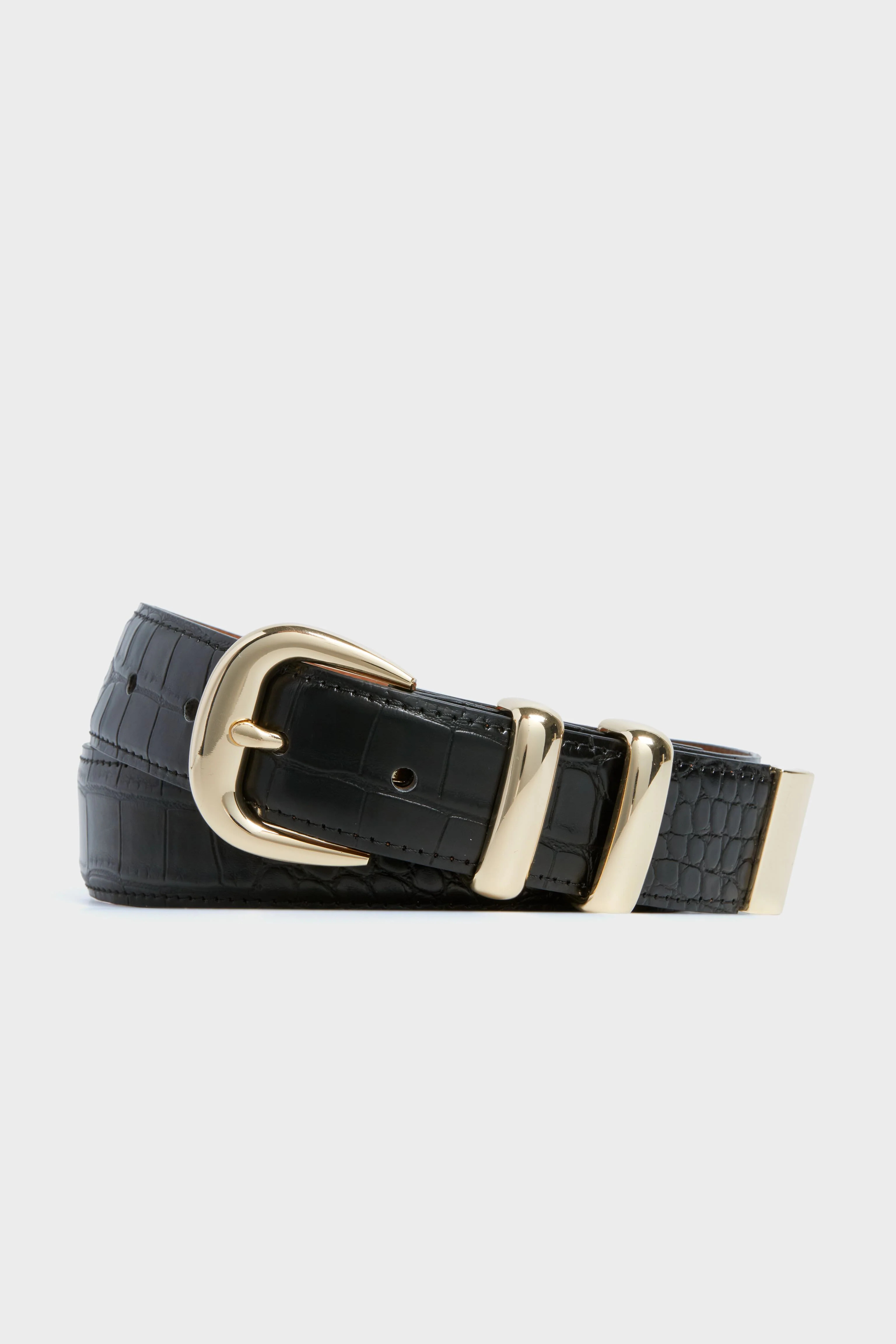 Black Croc-Embossed Classic Belt | Tuckernuck (US)