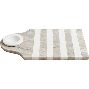 Mud Pie Taupe Striped Dip Cup Board; Board 8" x 13" | dip 2" x 3" Dia | Amazon (US)