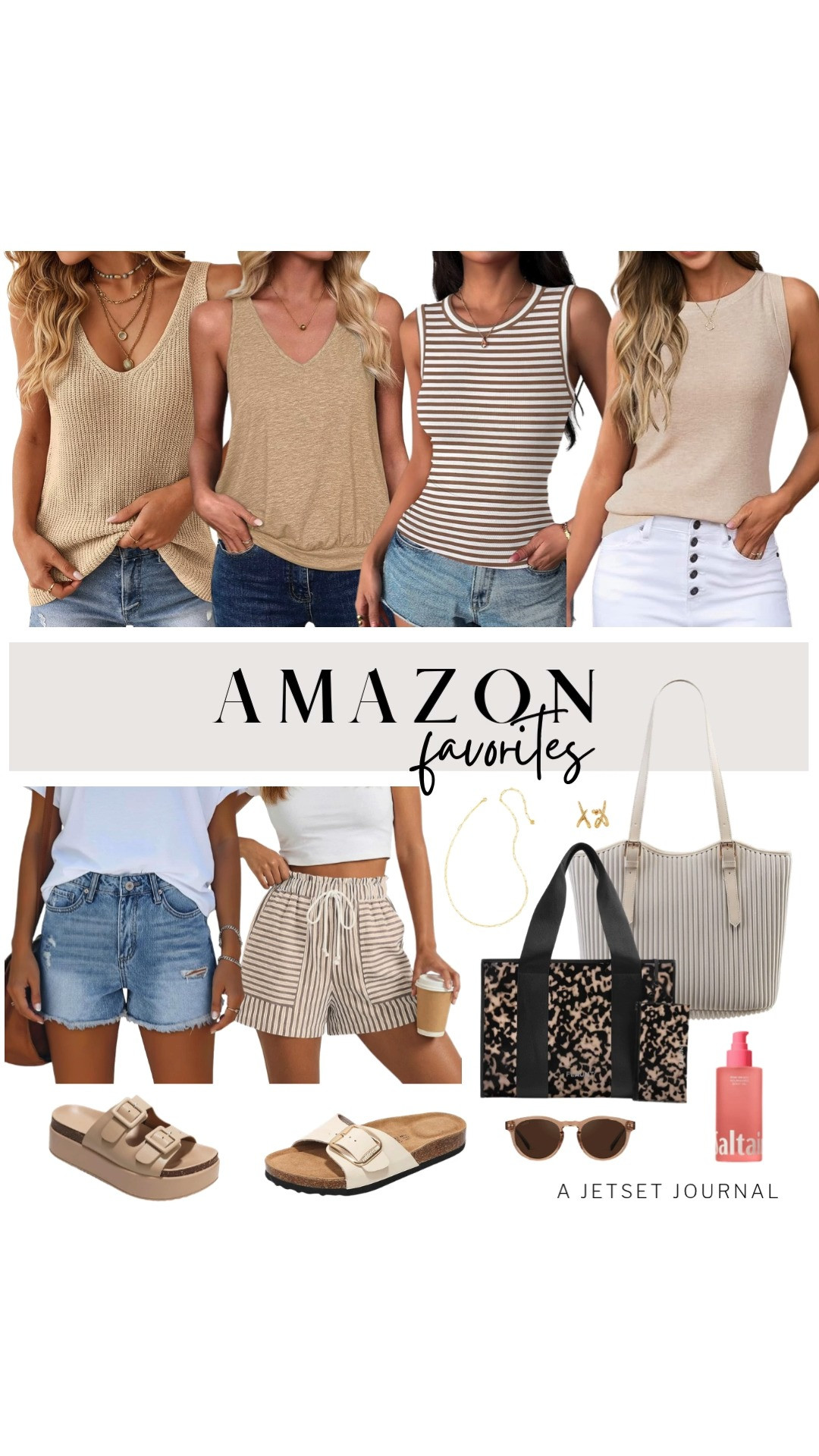 The Amazon Favorites are full of chic and cozy pieces! Tank tops from Zeagoo and Arach&Cloz hit different. For warmer days, people love wearing these comfy shorts paired with Project Cloud’s sandals. This tote bag from ONIMALS is cute, too!

#LTKSeasonal #LTKSaleAlert #LTKTravel
 

 