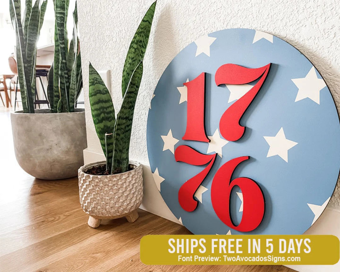 4th of July sign, 4th of July decoration, holiday magic, holiday decor, made in the USA, party li... | Etsy (US)