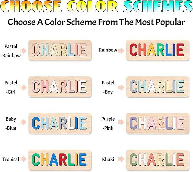 Personalized Wooden Name Puzzle for Kids, Christmas Baby Gifts, Custom Baby Gifts with Engraved T... | Amazon (US)