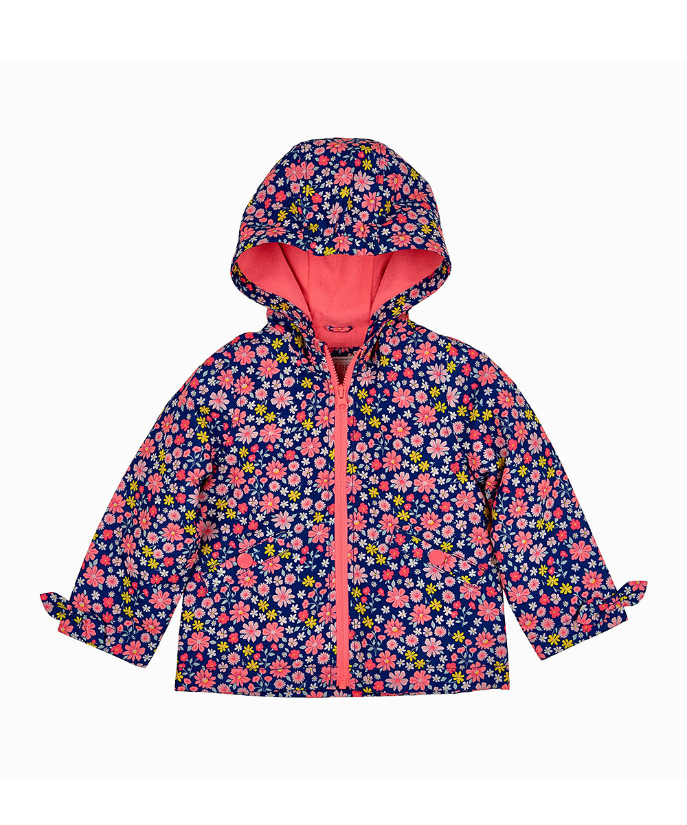 Carter's Girls' Non-Denim Casual Jackets FLORAL - Navy & Pink Floral Midweight Jacket - Infant, Todd | Zulily