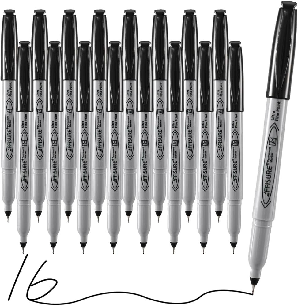 Permanent Markers, Ultra Fine Point, Black, 16 Count, 0.4mm, Fine tip permanent marker set, quick... | Amazon (US)