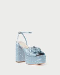 Isabel Blue Quilted Platform Sandal | Loeffler Randall