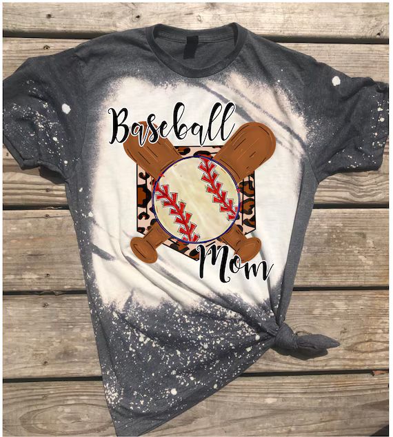 Baseball mom bleached tee | Etsy | Etsy (US)