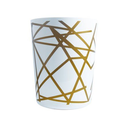 Mainstays Modern Geometric Print Plastic Waste Trashcan, 5 Gallon Capacity | Walmart (US)