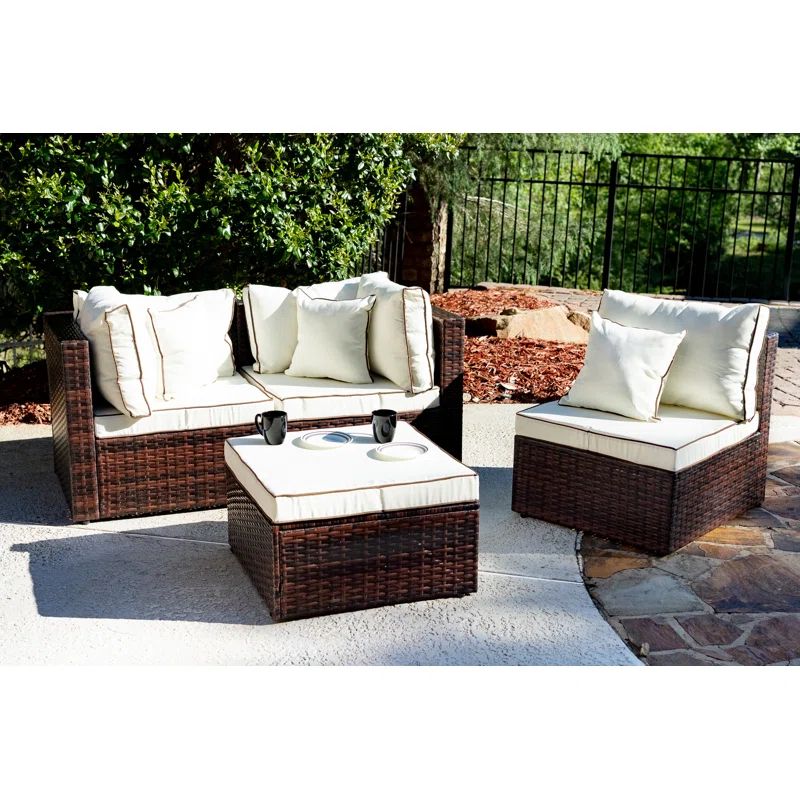 Burruss 84.5'' Wide Outdoor Reversible Patio Sectional with Cushions | Wayfair North America