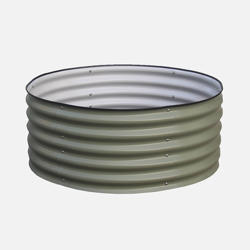 VEGEGA 17" Tall 42" Round Modular Corrugated ZAM Metal Raised Garden Beds, Green Steel Plant Rais... | Walmart (US)