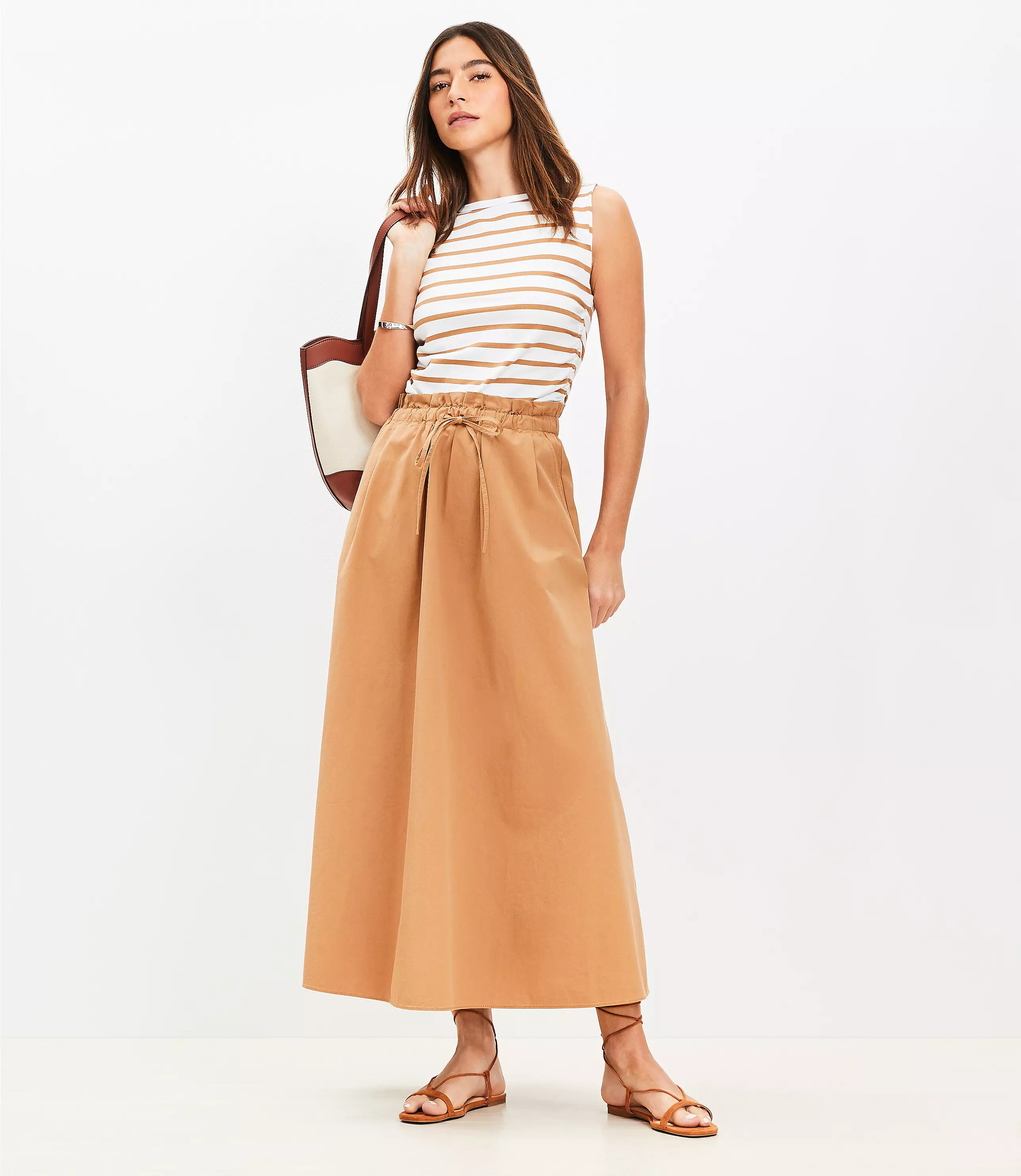 Paperbag Maxi Pocket Skirt | LOFT