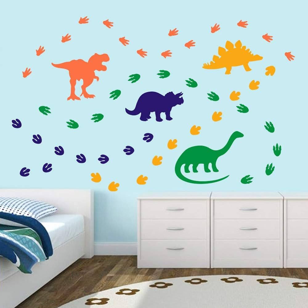 Creative Dinosaur Wall Decals, DIY Adorable Animal Dinosaur Footprints and Paw Print Wall Sticker... | Amazon (US)
