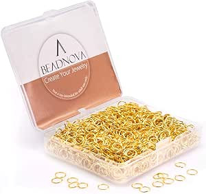 BEADNOVA 6mm Jump Rings Gold Jump Rings for Keychains Open Jump Rings for Necklace Repair (1200Pc... | Amazon (US)