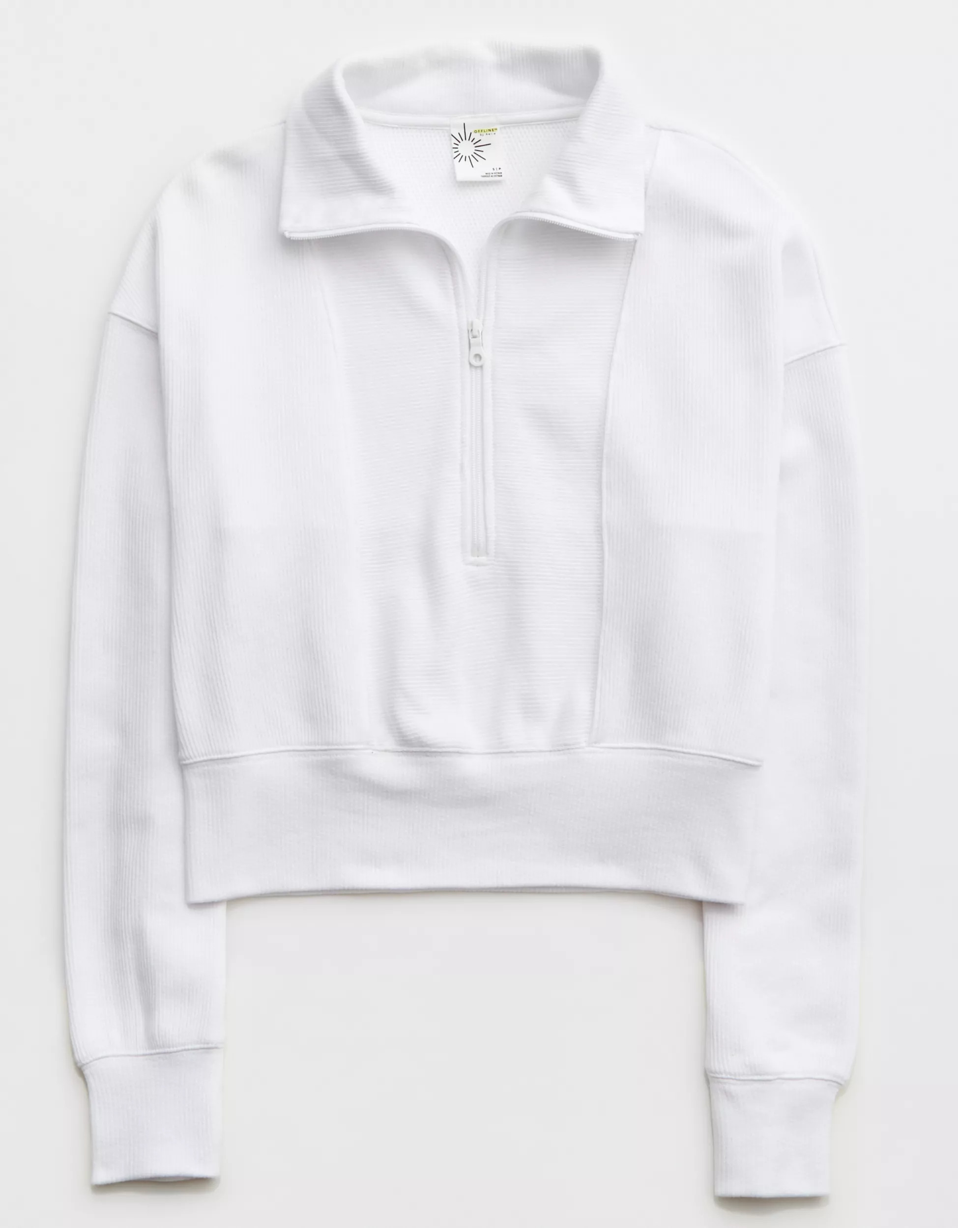 OFFLINE By Aerie Textured Quarter Zip Sweatshirt | Aerie