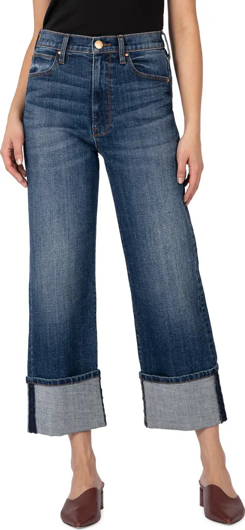 Sienna Cuffed High Waist Wide Leg Jeans | Nordstrom