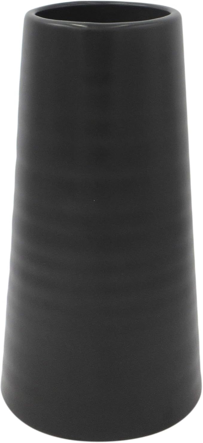 Amazon Brand – Ravenna Home Mid-Century Stoneware Vase, 10.9"H, Black | Amazon (US)
