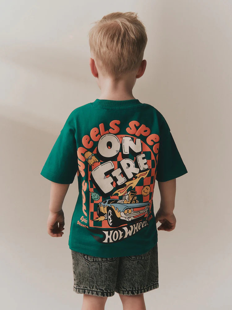 Forest Green Hot Wheels Short Sleeve T-Shirt (9mths-8yrs) | Next US