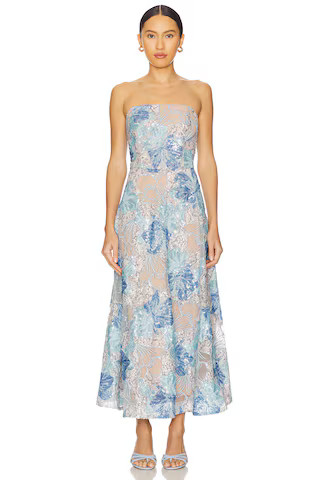 Leonie Cocktail Midi Dress in Blue | Revolve Clothing (Global)