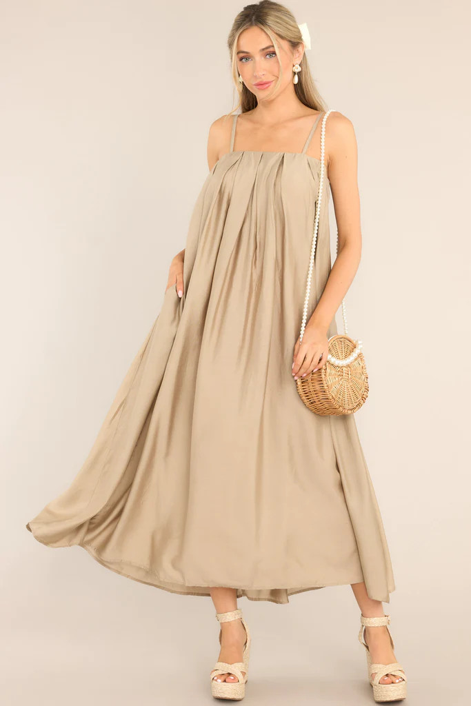 I Need Somebody Tan Maxi Dress | Red Dress