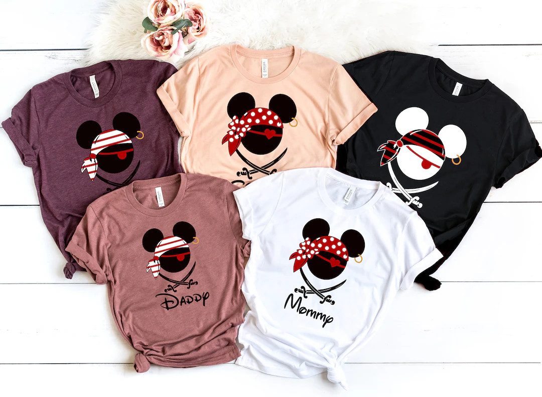 Mickey and Minnie Pirates Matching Family Shirts, Disney Pirates of Caribbean Shirt, A Pirate's L... | Etsy (US)