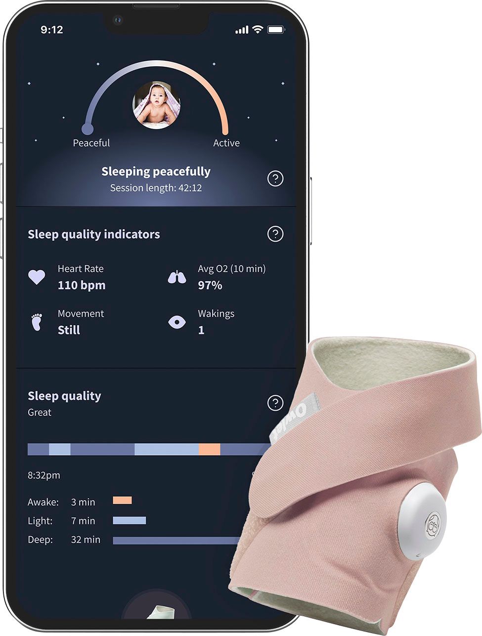 Owlet Dream Sock Baby Monitor Dusty Rose BM06N20MCJ - Best Buy | Best Buy U.S.