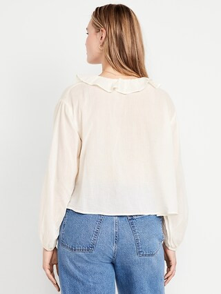 Tie-Front Ruffle Top | Old Navy (US)