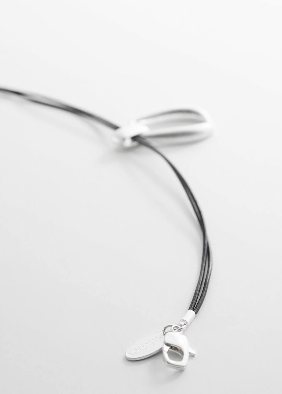 Metal pendant leather necklace -  Women | Mango USA | MANGO (US)