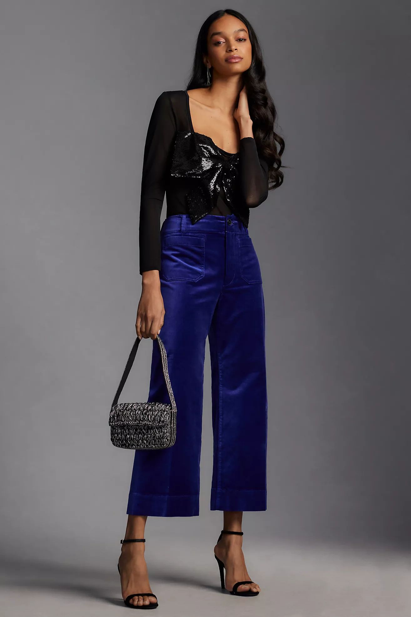 The Colette Cropped Wide-Leg Velvet Pants by Maeve | Anthropologie (US)