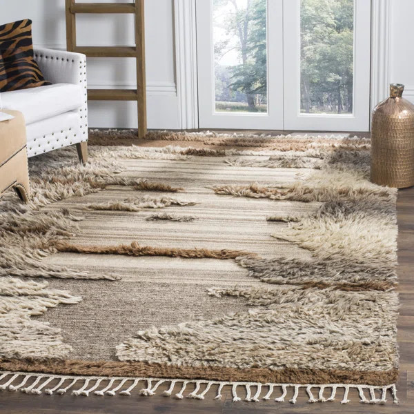 Alimatou Hand Knotted 90% Wool, 10% Cotton Abstract Rug | Wayfair North America