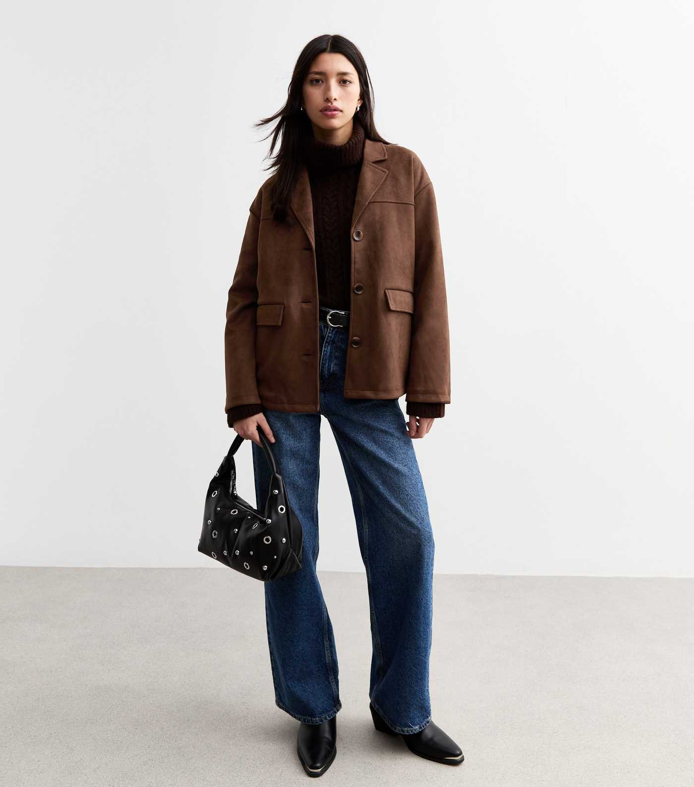 Brown Soft Faux Suede Lightweight Blazer
						
						Add to Saved Items
						Remove from Saved ... | New Look (UK)