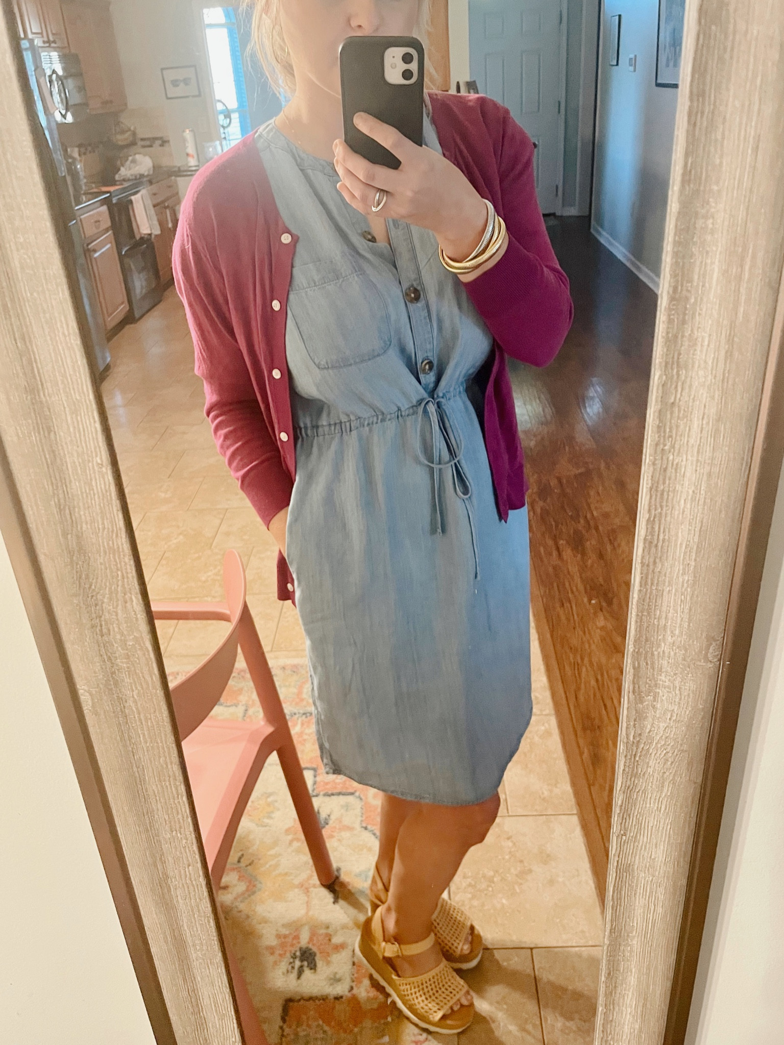 This chic and comfortable chambray dress with a cinched waist is versatile! 💙 I wore it to work then to happy hour the other day.  It looks and feels like a designer brand but is from Walmart! Whether you're running errands, grabbing lunch with friends, or attending a casual event, this dress is a must-have in your wardrobe. 

#ChambrayDress #walmart #dresses  #SpringFashion #SummerStyle #FashionEssentials #WardrobeStaple #ComfortableFashion #CasualChic #Fashionista #StyleInspiration #OOTD
 

#LTKfit #LTKstyletip #LTKSeasonal