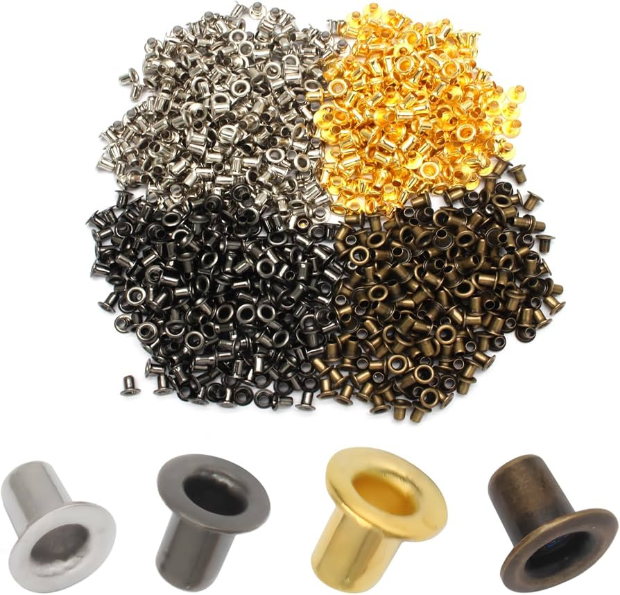 Litoexpe 2MM Tiny Grommets Eyelets 800 Pcs, Self Backing Eyelets for Bead Cores, Clothes, Leather... | Amazon (US)