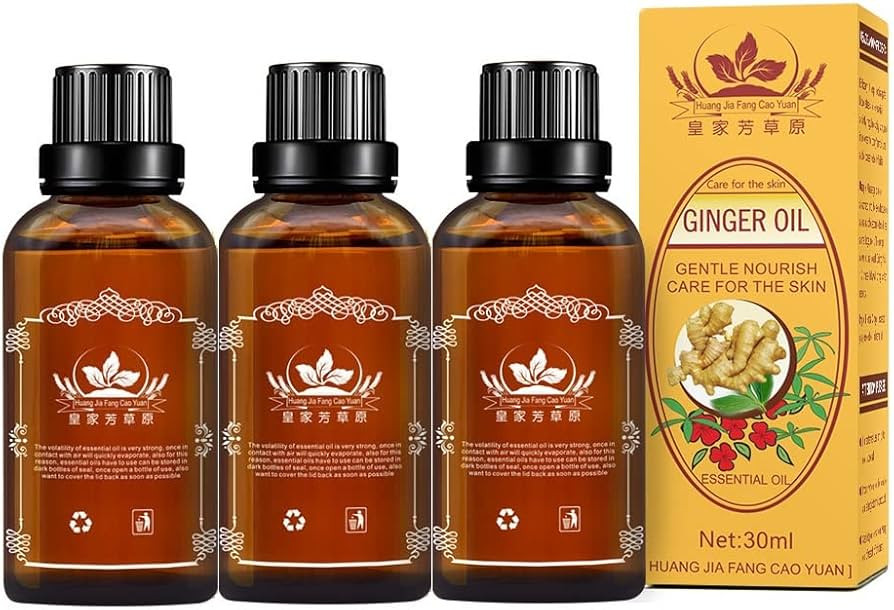 3 Pack Lymphatic Drainage Ginger Oil, Ginger Massage Oil to Promote Blood Circulation,Suitable fo... | Amazon (US)