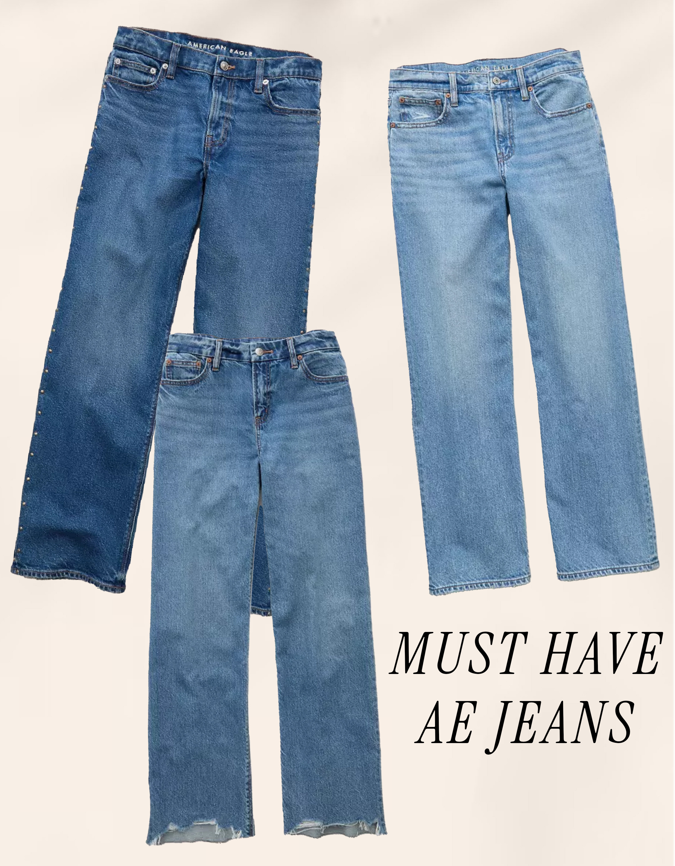 MY MUST HAVE AMERICAN EAGLE JEANS 

If you are someone who hates jeans these are for you. They are stretchy, comfy and can be worn all day. 

I wear a size 4 regular! 

The stovepip AE Jeans have been my favourites for the past jeans.   

 

#LTKcanada #LTKwinter #LTKjeans