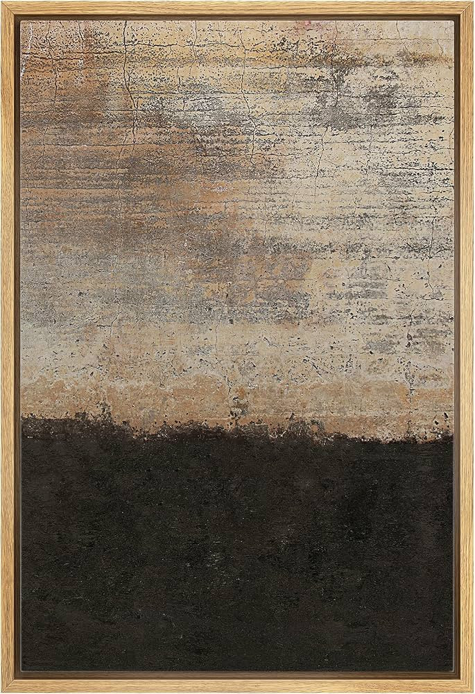 IDEA4WALL Framed Canvas Print Wall Art Grunge Dark Brown Rust Color Blocks Abstract Shapes Illust... | Amazon (US)