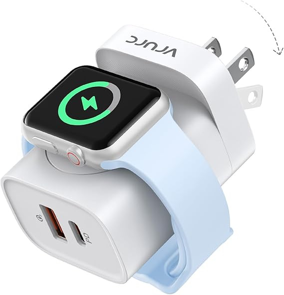 VRURC for Apple Watch Charger, Portable Wireless Magnetic for iWatch, PD 20W 3-in-1 Travel Essent... | Amazon (US)
