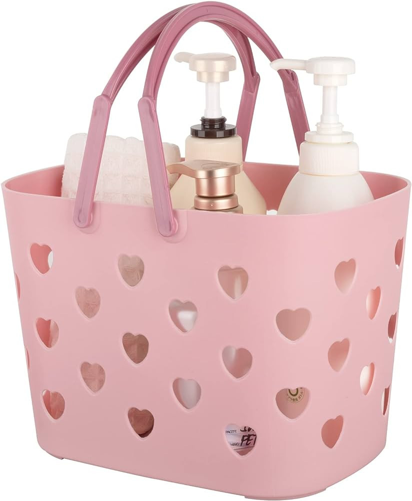 Anyoifax Portable Shower Caddy Tote Plastic Storage Basket with Handle Box Organizer Bin for Bath... | Amazon (US)