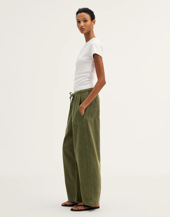 Pull-On Barrel-Leg Utility Pants in Airy Denim | Madewell
