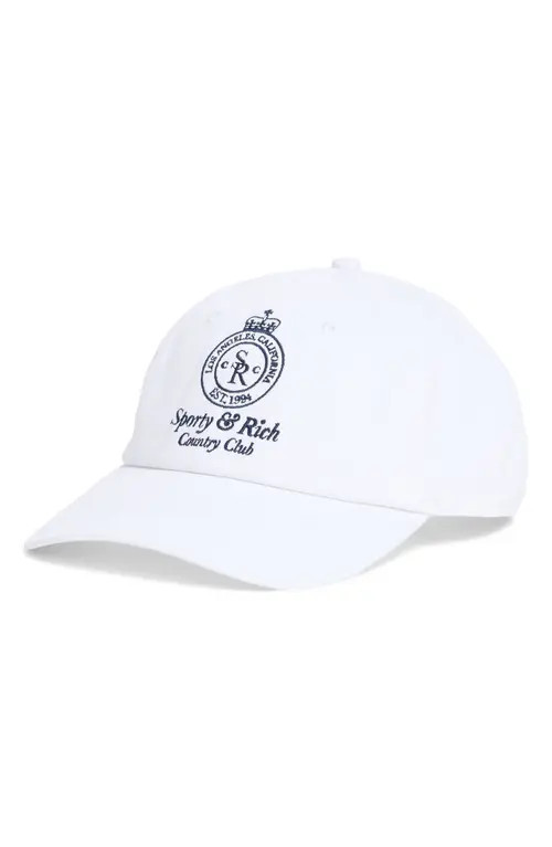 Sporty & Rich Crown Country Club Baseball Cap in White at Nordstrom | Nordstrom