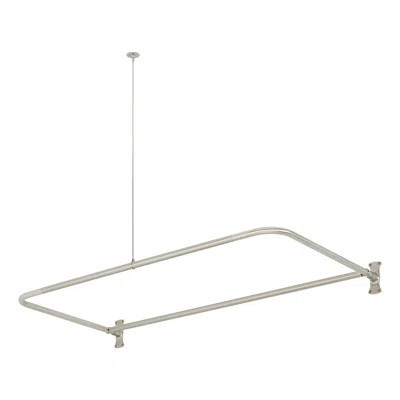 54" Brass D-Shaped Shower Rod Enclosure with Ceiling Support | Wayfair North America