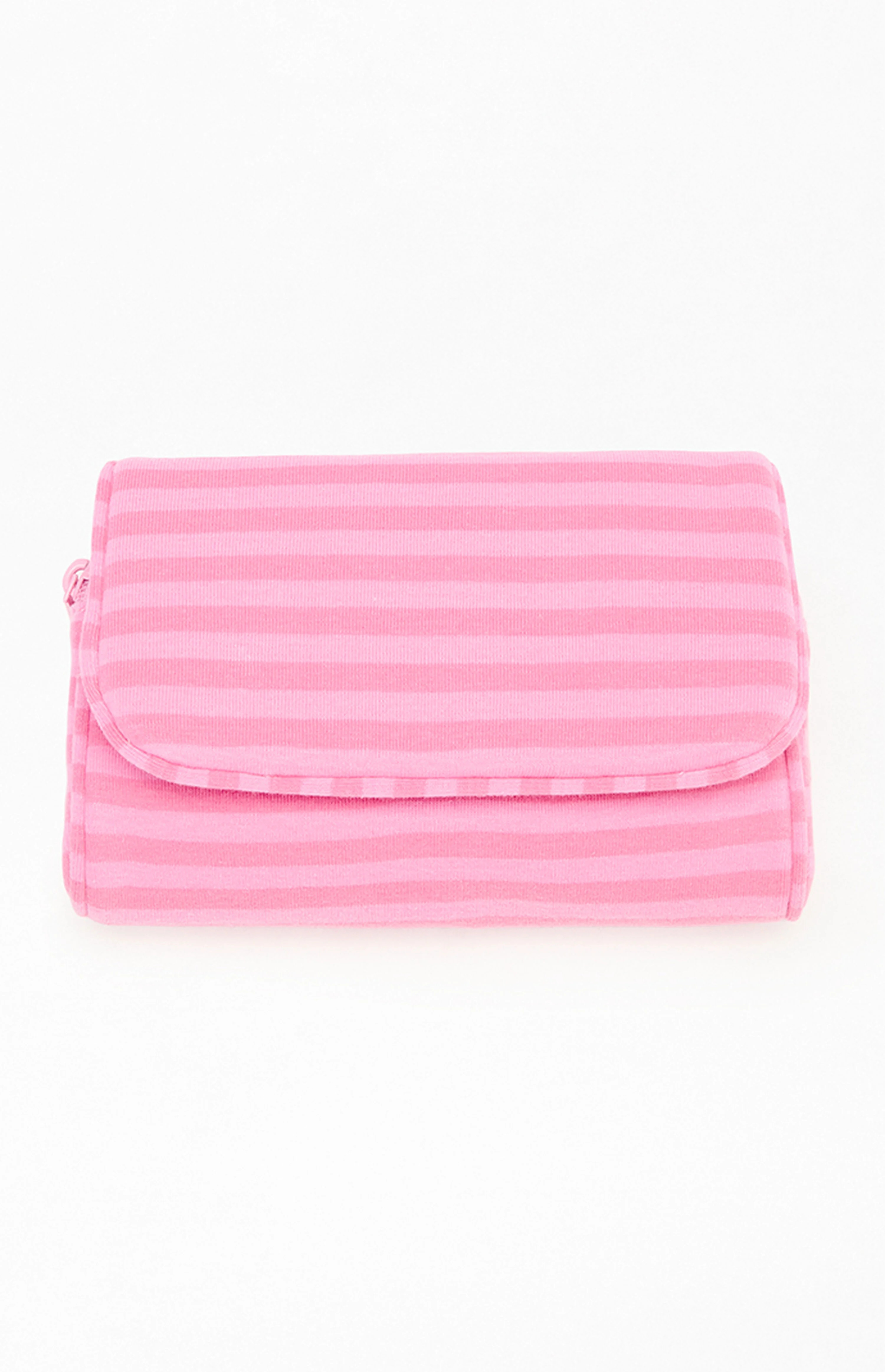 John Galt Pink Striped Makeup Bag | PacSun