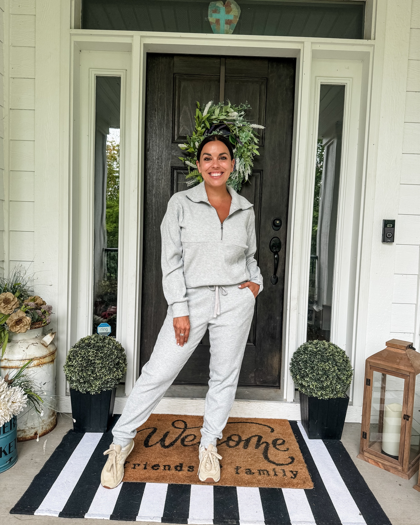 Do not sleep on these Comfy Walmart Sets!! They are so cute, great quality and I loved the ribbed material!! Also perfect for my fellow petite friends!! 5ft, 125lbs wearing a size Small! 