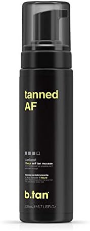 b.tan Self Tan Mousse - Tanned AF - Darkest Self Tanner for Fastest, Darkest Tan, 6.7 Fl Oz | Amazon (US)