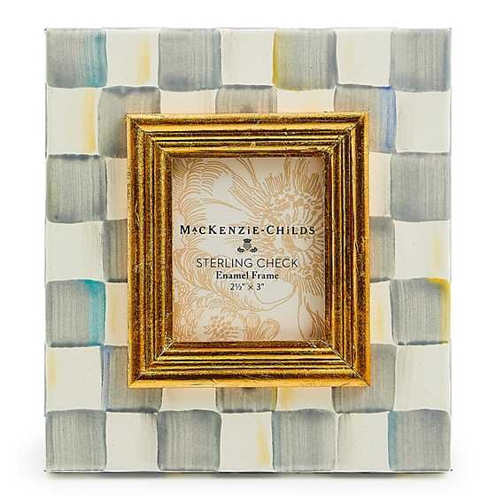 Sterling Check Enamel Frame - 2.5" x 3" | MacKenzie-Childs