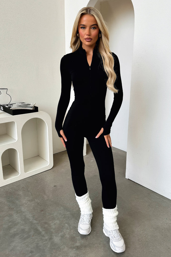 Tammy Long Sleeve Jumpsuit - Black | Thats So Fetch (US)