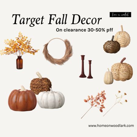 I went to Target today and found so many cute fall decor items 30-50% off including pumpkins, wreaths and candlestick holders.  

Fall decor on clearance.  Target fall decor.  Faux pumpkins. Fall faux stems.  Fall vases.  Fall wreaths. 

#LTKsalealert #LTKhome #LTKSeasonal